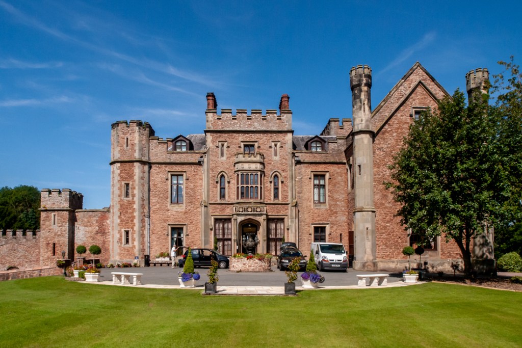 The exterior of Shropshire wedding venue, Rowton Castle.