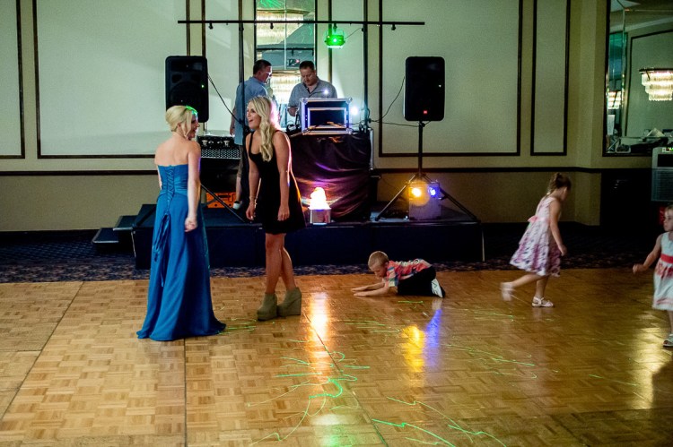 Guests on the dancefloor during a wedding at the Holiday Inn Seafront hotel in Brighton, East Sussex.
