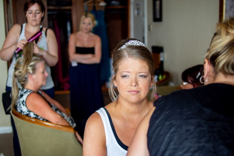 The bridal preparations ahead of a wedding at the Holiday Inn Seafront hotel in Brighton, East Sussex.