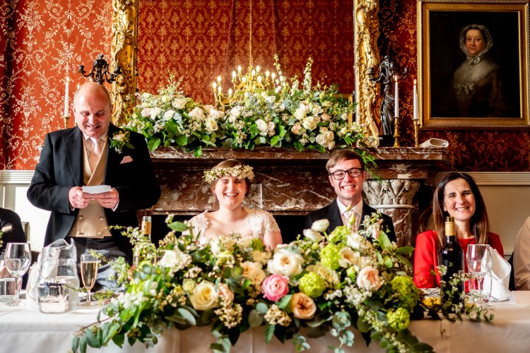 The father-of-the-bride's speech at Grittleton House in Wiltshire.