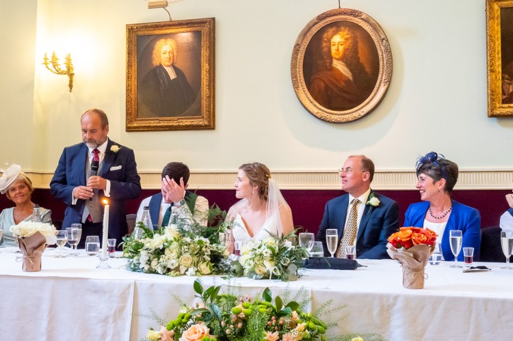 The father-of-thebride-s speech during a wedding at Worcester College in Oxford.