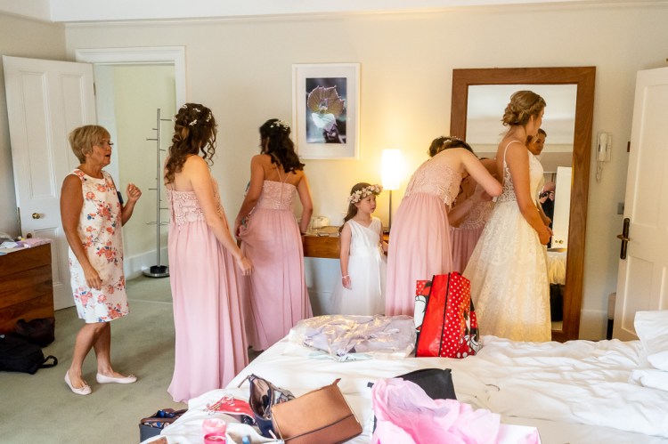 The bridal preparations ahead of a wedding at Worcester College in Oxford.